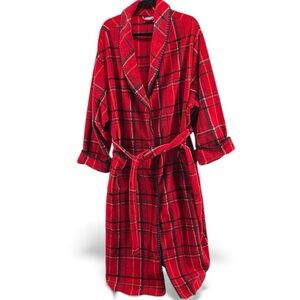 Ashley Taylor Holiday Plaid Red Women's Cozy Warm robe size 4 X